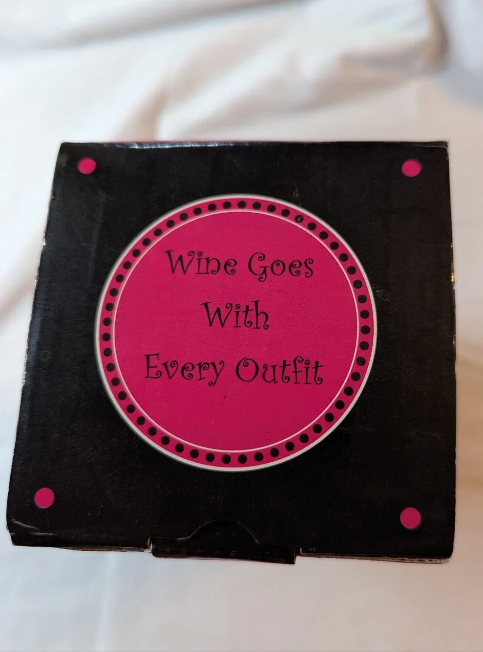 Wine Goes With Every Outfit Wine Glass 15 oz And Box  Like New